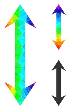 Hayalet Renkli Gradyan ile Vektör Lowpoly Dikey Döndürme Simgesi