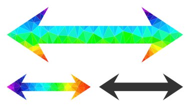 Gökkuşağı Gradyanlı Vektör Lowpoly Yatay Döndürme Simgesi