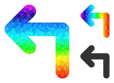 Vektör Lowpoly Gökkuşağı Gradyanlı Sola Dön