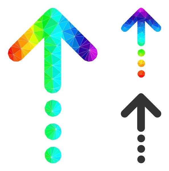 Vektor-Polygonales Send-Up-Symbol mit Regenbogenverlauf — Stockvektor