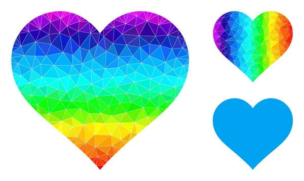 Векторная многоугольная икона любви с гравитационным спектром — стоковый вектор