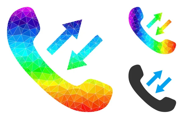 Векторный треугольник Заполненный телефон Говорящая икона со спектральным градиентом — стоковый вектор