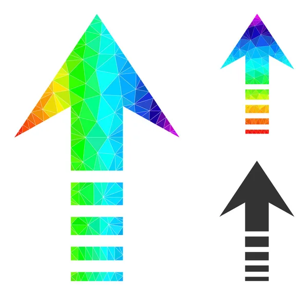 Vektorový trojúhelník naplněný ikonou Odeslat nahoru se spektrálním přechodem — Stockový vektor