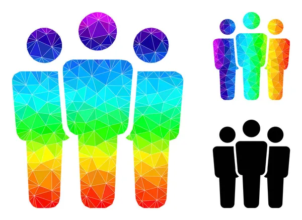 Vector Lowpoly People Icono con degradado de color espectral — Vector de stock