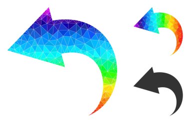 Vektör Üçgeni Geri Al Simgesini Değişken Renkli Gradyan ile Doldur