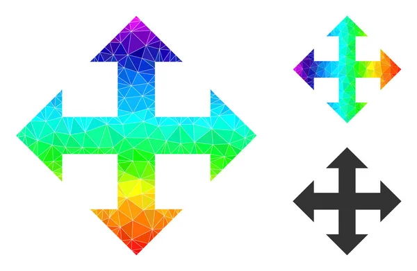 Vector Polygonal Rozwiń ikonę z gradientem widma — Wektor stockowy