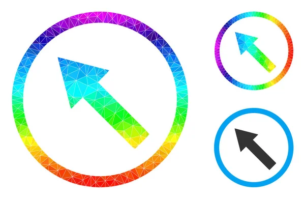 Διάνυσμα Polygonal Up-Left Rounded Arrow Icon με Rainbow Gradient — Διανυσματικό Αρχείο