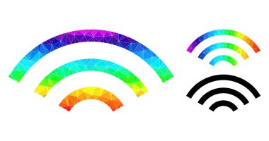 Vektör Üçgeni Radyo Dalgaları Simgesini Gökkuşağı Gradyanı ile Doldurdu