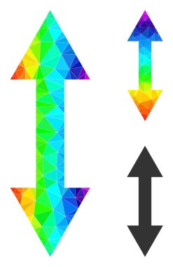 Hayalet Renkli Gradyan ile Vektör Lowpoly Dikey Döndürme Simgesi