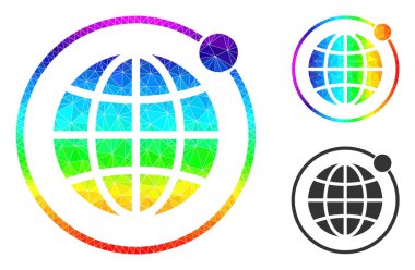 Gezegen Yörüngesi Simgesi Doldurulmuş Vektör Üçgeni Renkli Gradyan