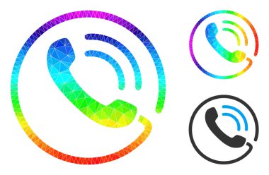 Vektör Üçgeni Dolu Telefon Arama Simgesi Görüntü Renkli Gradyan