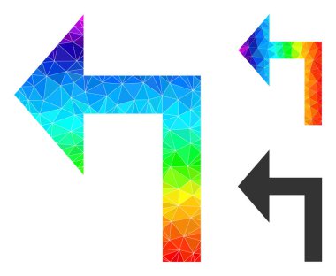 Spektrum Gradyanlı Vektör Çokgen Sol Simgesi