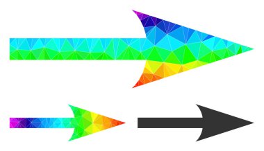 Keskin Ok Sağ Simgesini Hayalet Renk Gradyanı ile Doldurulmuş Vektör Üçgeni