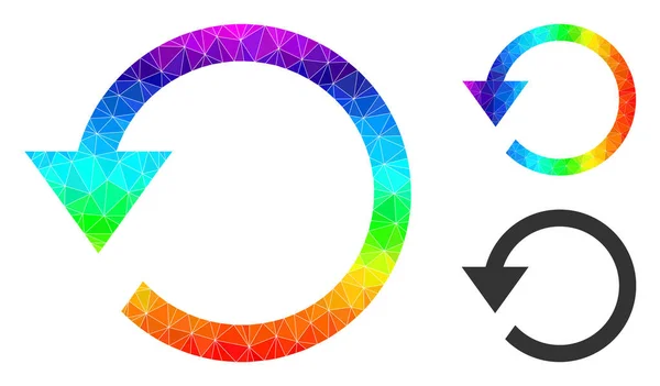 Vetor triângulo preenchido girar Ccw ícone com gradiente de espectro — Vetor de Stock