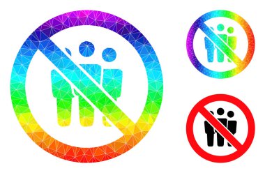 Vektör Lowpoly Yasak İnsanlar Simgesi Hayali Renkli Gradyan