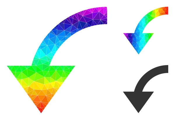 Vector Lowpoly Rotate Ccw Icon mit Regenbogenverlauf — Stockvektor