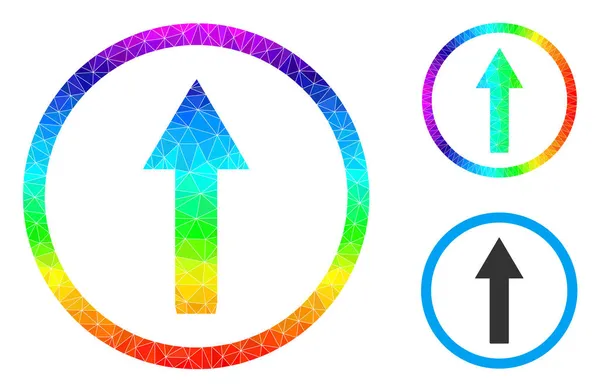 Abgerundetes Pfeil-Symbol mit Regenbogenverlauf — Stockvektor