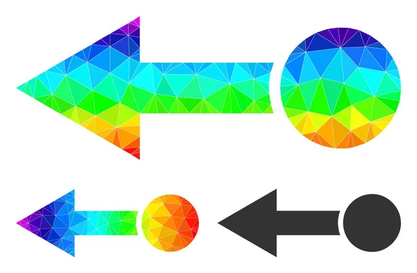 Vektor-Dreieck gefüllt Pull Left Icon mit Spektrum-Gradient — Stockvektor