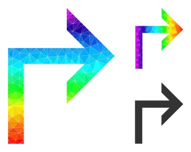 Spektral Renkli Gradyan ile Sağdan Döndürülen Vektör Üçgeni