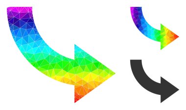 Sağ Simgeyi Hayalet Renkli Gradyan ile Doldurulmuş Vektör Üçgeni