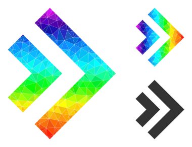 Spektrum Gradyanlı Vektör Lowpoly Sağ Simgesi