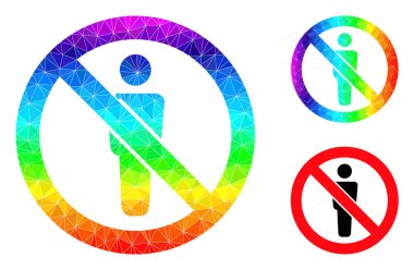 Vektör Lowpoly Yasak Adam Şekil Simgesi Tayf Gradyanı