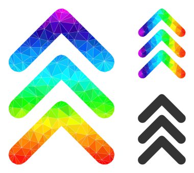 Çokgen Üçlü Ok Başlığını Hayalet Renkli Simgeye Taşı