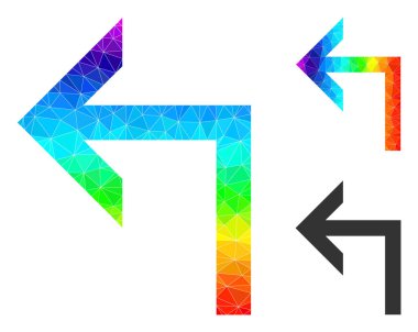 Hayalet Renk Gradyanlı Vektör Çokgen Sola Dön