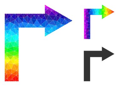 Vektör Lowpoly Spektrum Gradyanlı Sağa Dön