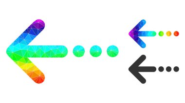 Vektör Üçgeni Doldurulmuş Sol Simgeyi Hayalet Renkli Gradyan ile Gönder