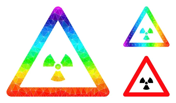 Wektorowa ikona ostrzegania przed promieniowaniem wielokątnym z gradientem widma — Wektor stockowy