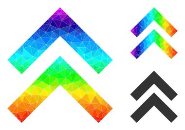 Vektör Lowpoly Gökkuşağı Gradyanı ile Simge Yukarı Taşı