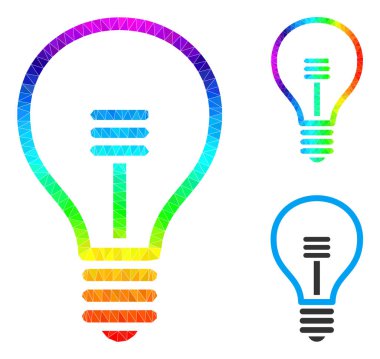 Spektrum Gradyanlı Vektör Çokgen Lamba Simgesi Simgesi