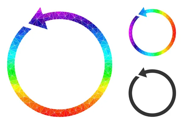 ベクトルローポリレインボーグラデーションでCwアイコンを回転 — ストックベクタ