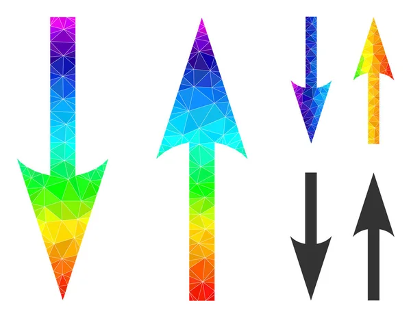 Vektor Polygonale Vertikale Austauschpfeile Icon mit Spektrum-Gradient — Stockvektor
