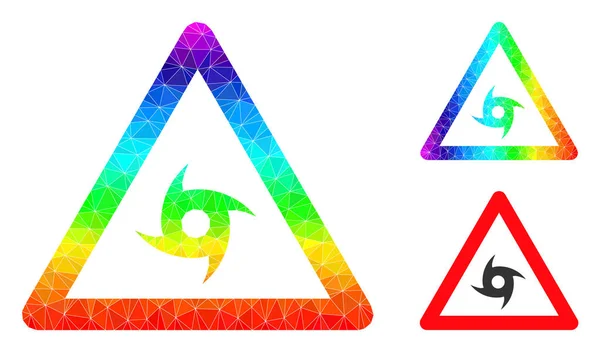 Vektor-Polygonales Hurrikan-Warnsymbol mit spektralem Farbverlauf — Stockvektor