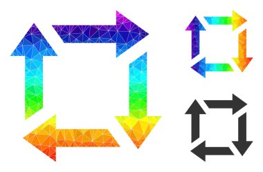 Spektrum Gradyan ile Çokgen Geri Dönüşüm Simgesi Vektörü