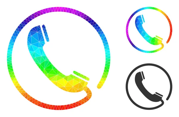 Vector Triangle Filled Phone Icon mit spektralem Farbverlauf — Stockvektor