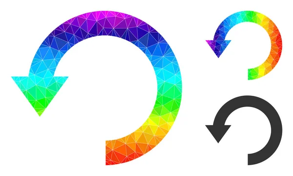 Vektor-Dreieck gefüllt Rotate Down-Symbol mit Spektrum-Gradient — Stockvektor