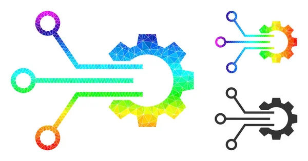 スペクトル勾配のベクトル三角形充填ギアセンサーアイコン — ストックベクタ