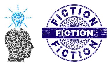 Grunge Fiction Pullu Mühür ve Geometrik Dahi Mozaik