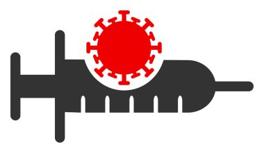 Virüs Aşısı - Raster Simgesi İllüstrasyonu