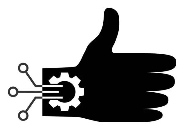 Mekanisk Hand - Raster Ikon Illustration — Stockfoto