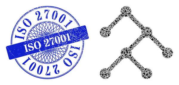 Грандж ISO 27001 Ущільнення і трикутник Двійкова структура Мозаїка — стоковий вектор
