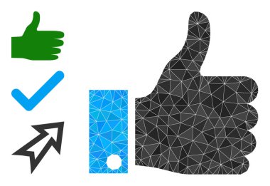 Vektör Üçgeni Doldurulmuş Başparmak Yukarı ve Bonus Simgeleri