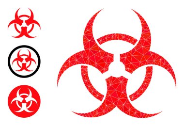 Vektör Çokgen Biyolojik Tehlike Simgesi ve Diğer Simgeler