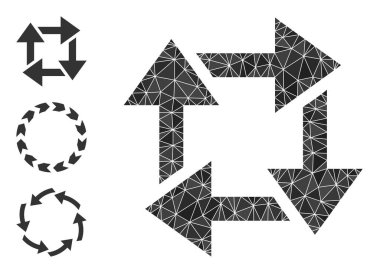 Vektör Çokgen Geri Dönüşüm Simgesi ve Diğer Simgeler