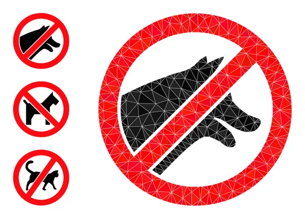 Trójkąt wektorowy wypełnione Stop Dogs ikona i podobne ikony — Wektor stockowy