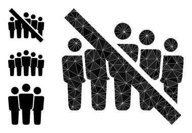 Kalabalık Simgesi ve Diğer Simgeler Doldurulmamış Vektör Üçgeni