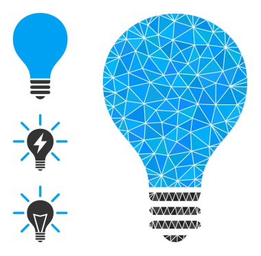 Bonus Simgeli Vektör Lowpoly Ampul Simgesi